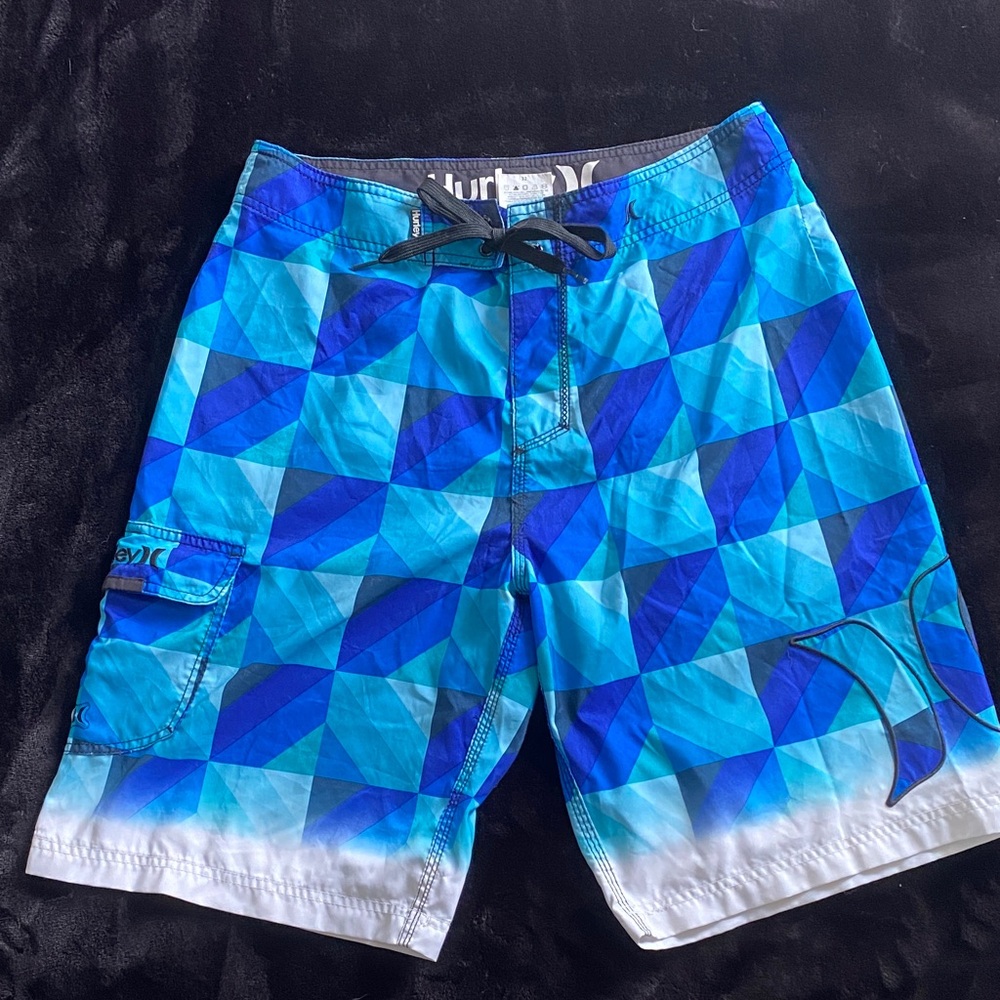 Hurley Men's Geometric Blue Board Shorts
